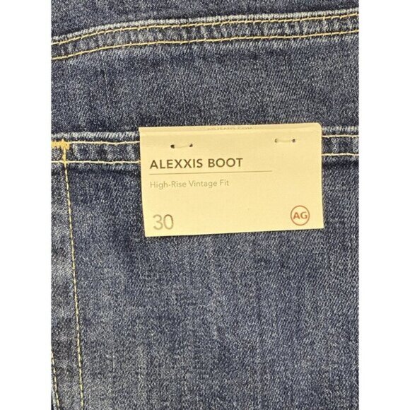 AG Jeans Sz 30 Alexxis Vintage Boot Flare High Rise Raw Hem Blue Classic Preppy - Picture 6 of 8